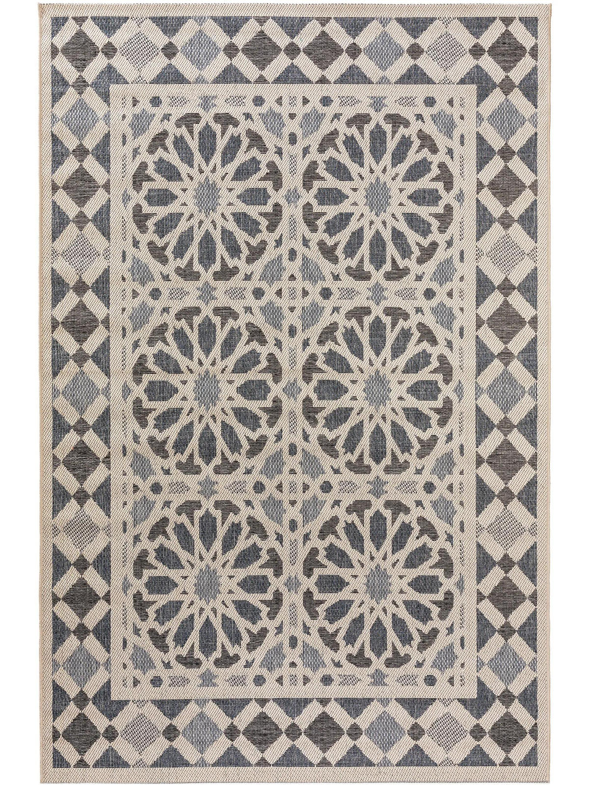 OUTDOORTEPPICH River Beige/Blau 100x150 cm - Beige, Textil (100/150cm) - benuta Nest