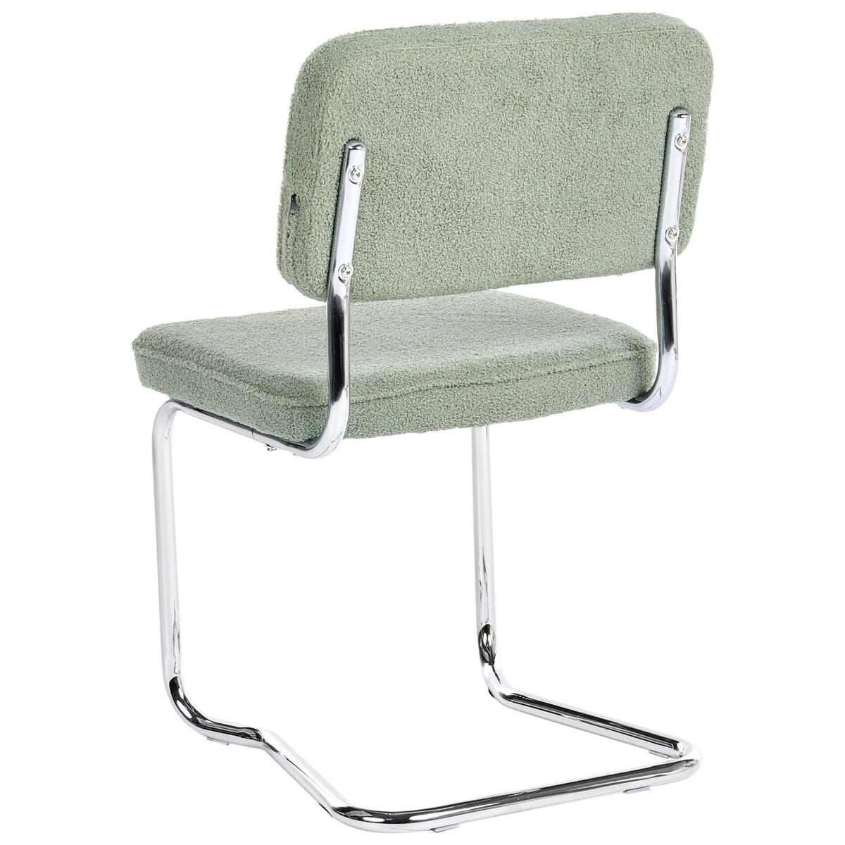 ESSZIMMERSTUHL 2er-Set Bouclé Hellgrün Irwin - Hellgrün, Textil (50/85/53cm) - Beliani