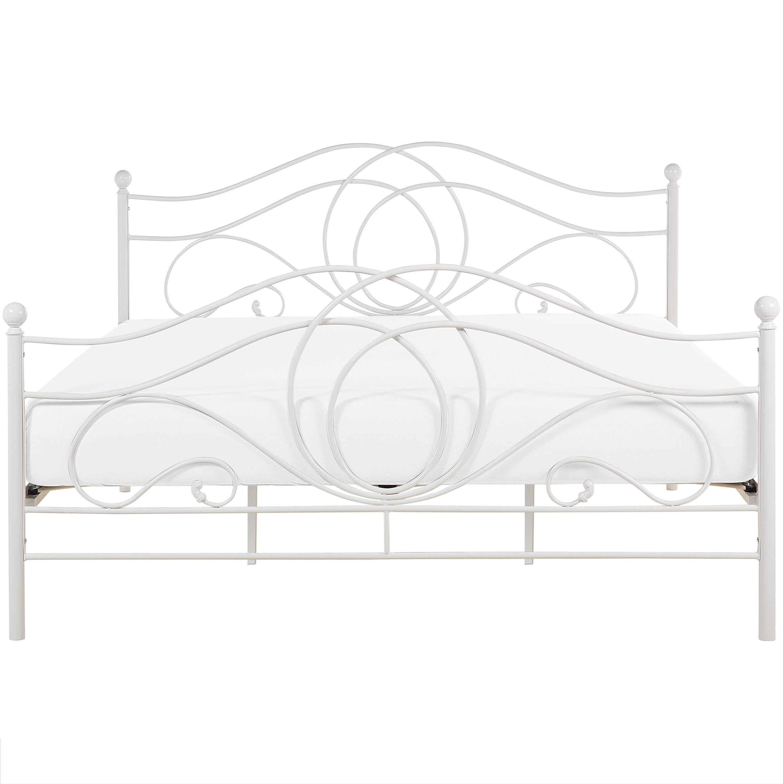 METALLBETT 180/200cm Weiß Lyra - Weiß, Metall (180/200cm) - Beliani