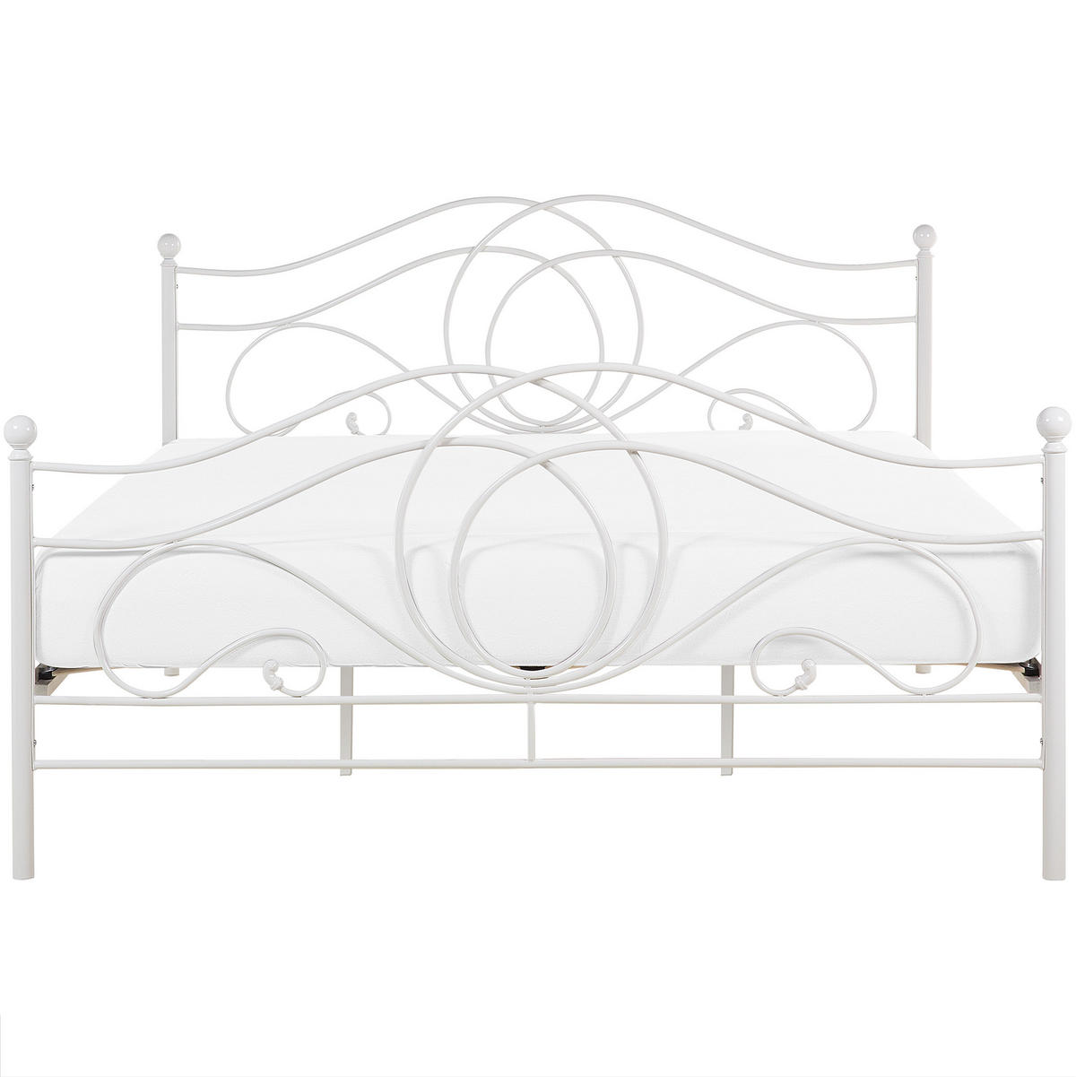 METALLBETT 180/200cm Weiß Lyra - Weiß, Metall (180/200cm) - Beliani
