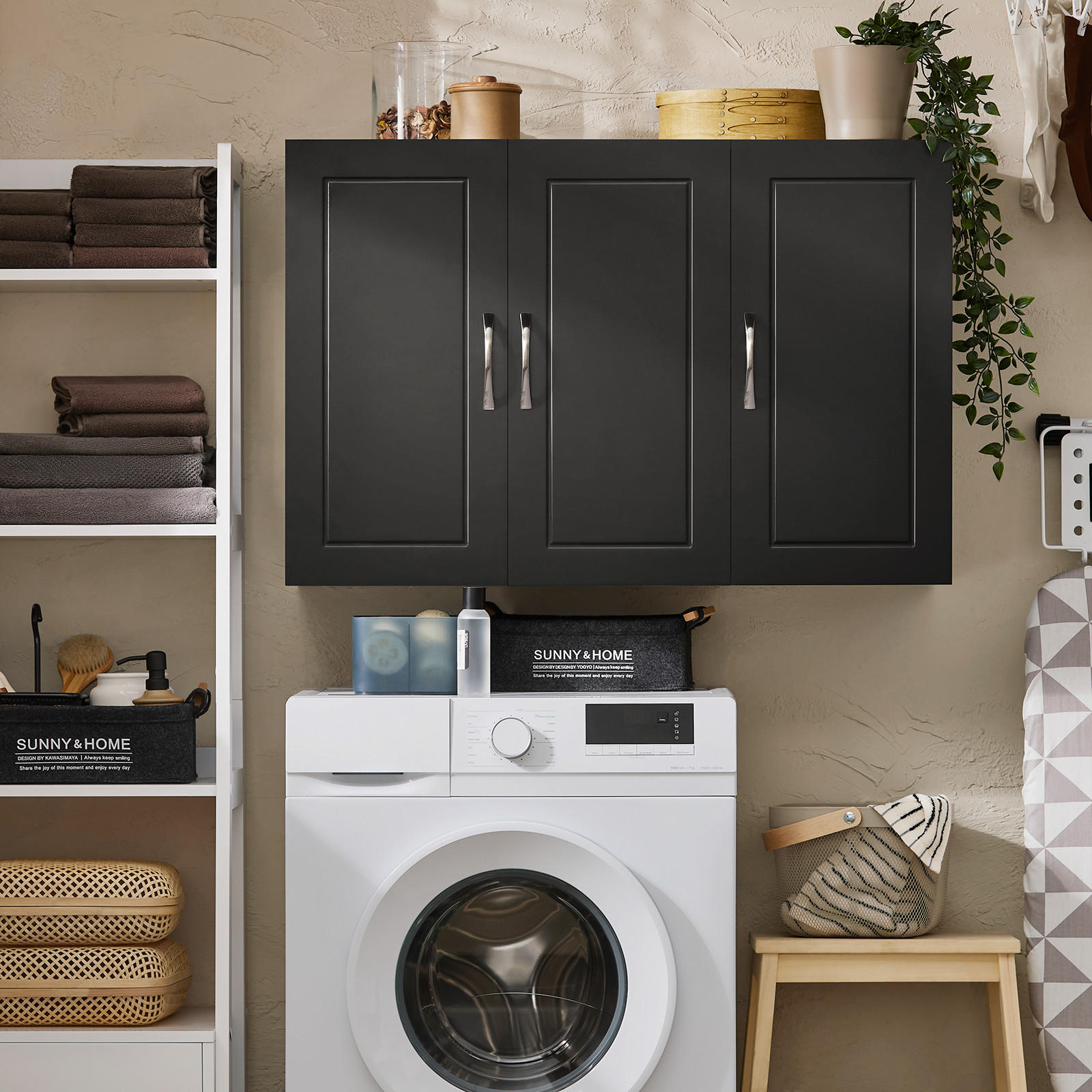 HÄNGESCHRANK Schwarz - Schwarz, Holzwerkstoff (90/60/30cm) - SoBuy