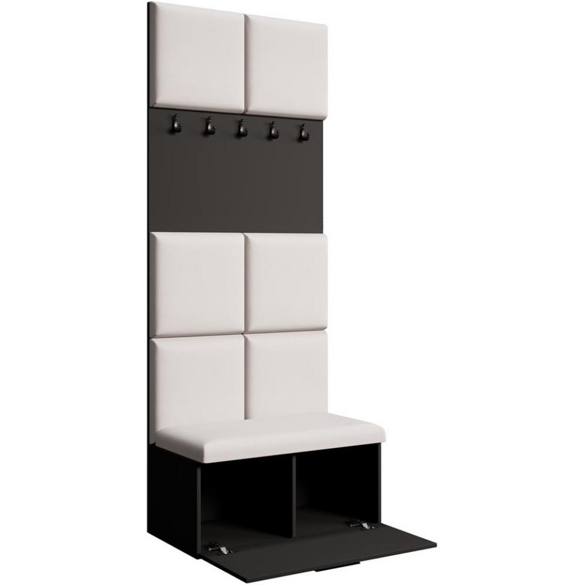 GARDEROBE Margaret I 81/203/43 gepolsterten Paneelen - Beige/Schwarz, Holzwerkstoff/Kunststoff (81/203/43cm) - Beautysofa