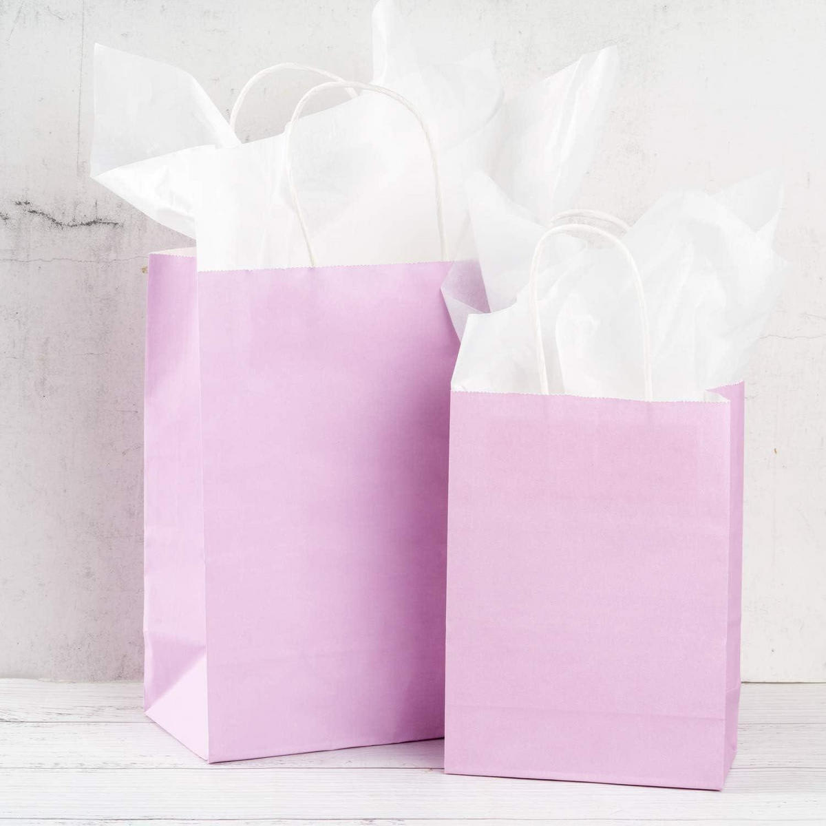 GESCHENKTÜTEN 25 Stück Set Lila 15 x 8 x 21 cm - Flieder, Papier (8/21/21cm)