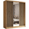 SCHWEBETÜRENSCHRANK Helix 180/216/61 eiche artisan+schwarz mit Schubladeneinsatz - Schwarz/Eiche Artisan, Holzwerkstoff (180/216/61cm) - Beautysofa