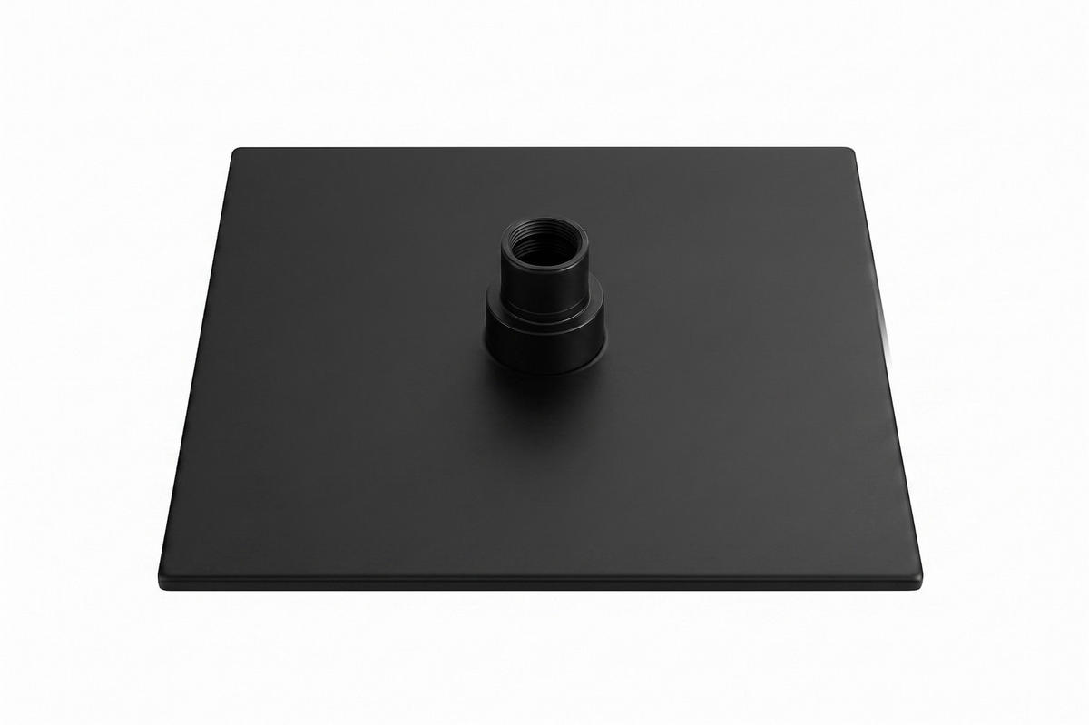 TUŠ GLAVA kvadratna 20 x 20 cm - mat crna - crna, drvo (20cm) - Badplaats