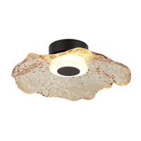 DECKENLEUCHTE Lioria, Schwarz und Bernstein, 11cm - Bernsteinfarben, Glas (11/40/40cm) - KOSILUM