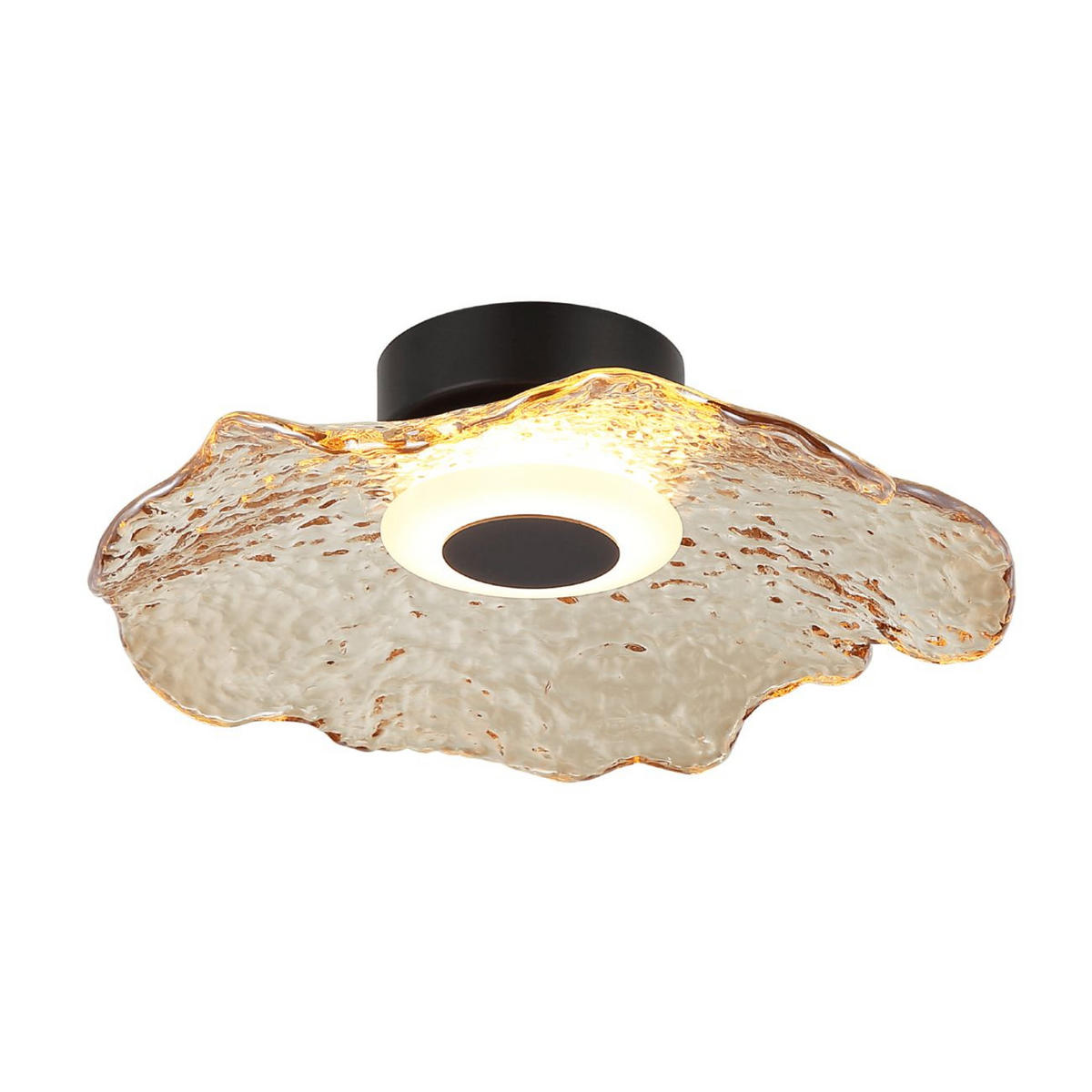 DECKENLEUCHTE Lioria, Schwarz und Bernstein, 11cm - Bernsteinfarben, Glas (11/40/40cm) - KOSILUM