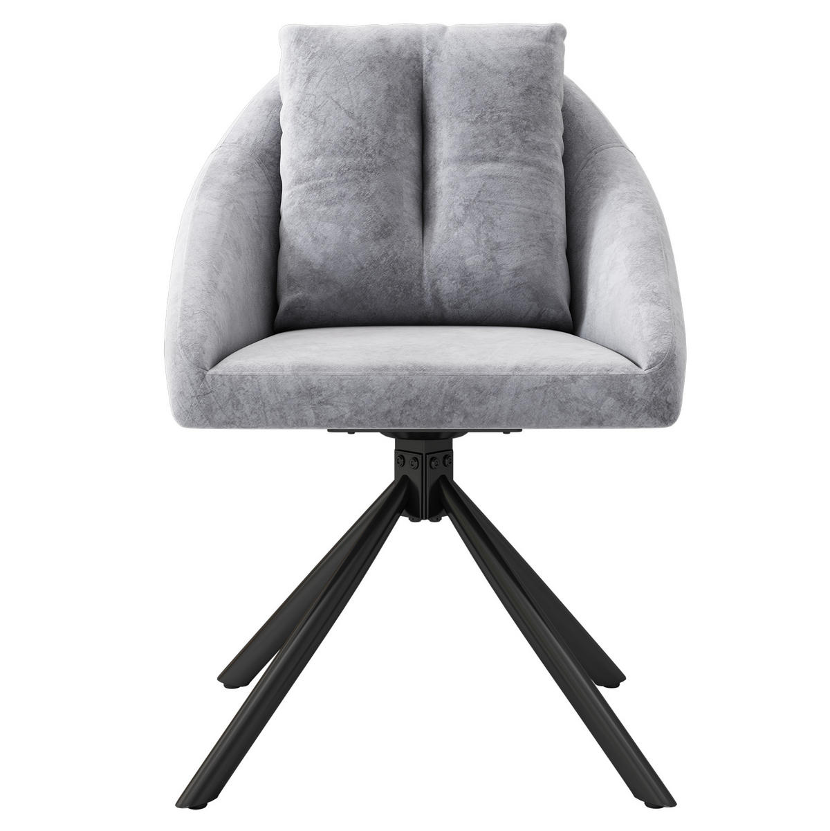 DREHSTUHL ergonomisch Samt Grau 2er-Set - Grau, Metall (54/79/65cm) - Meubliv