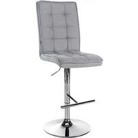 BARHOCKER Stoff hellgrau - Chromfarben/Hellgrau, Textil/Metall (45/112/54cm) - CLP