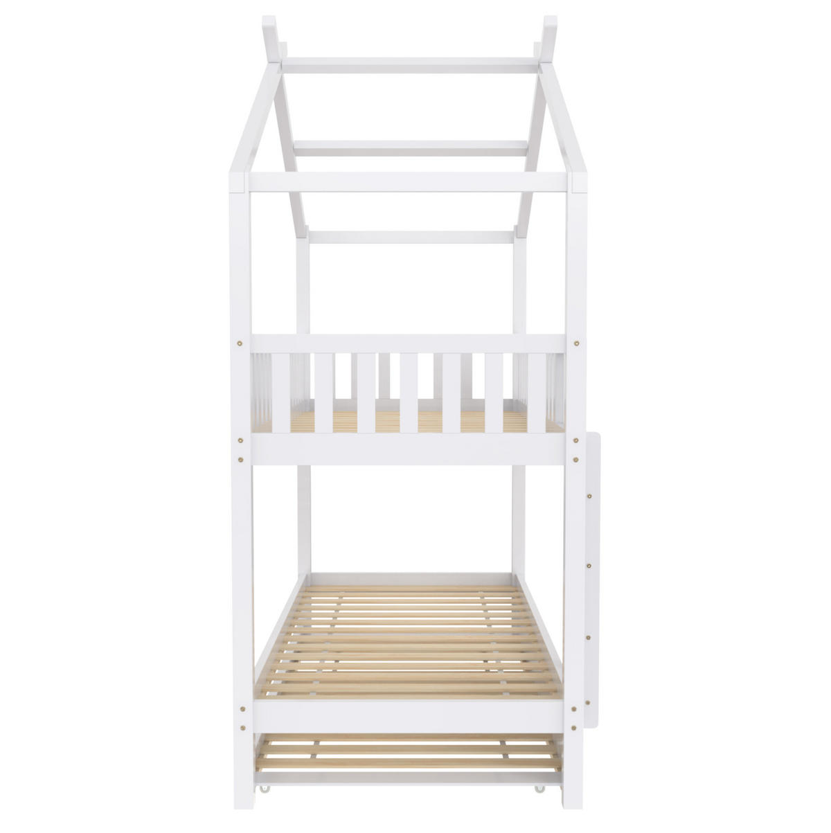 KINDERBETT 90/200 cm Weiß aus Kiefer massiv mit Ausziehbett - Weiß, Holz (90/200cm) - OKMYHOME
