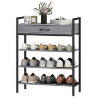 SCHUHREGAL La Coruña Norte Grau Metall 70/30/87.6 cm - Grau, Holz/Metall (70/87.6/30cm) - Jamb