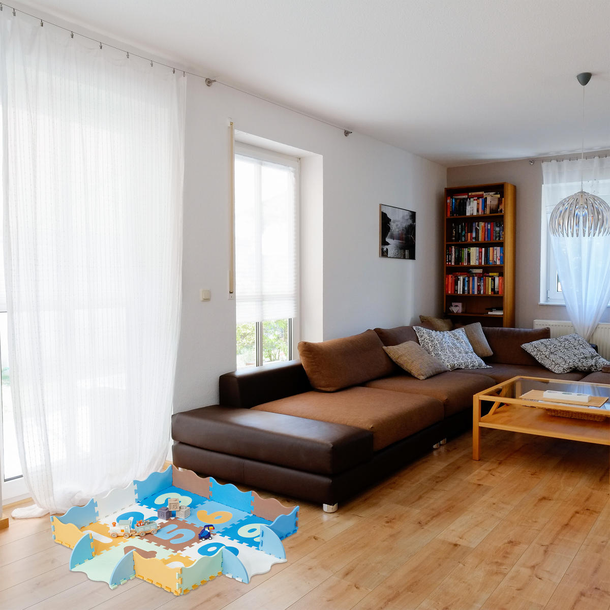 34-TLG.PUZZLEMATTE - Multicolor, Textil (30/30cm) - Relaxdays