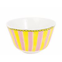 SCHALE Streifen in Rosa/Gelb - Ø 14cm - Multicolor, Keramik (14.3/9/14.3cm) - Blond Amsterdam