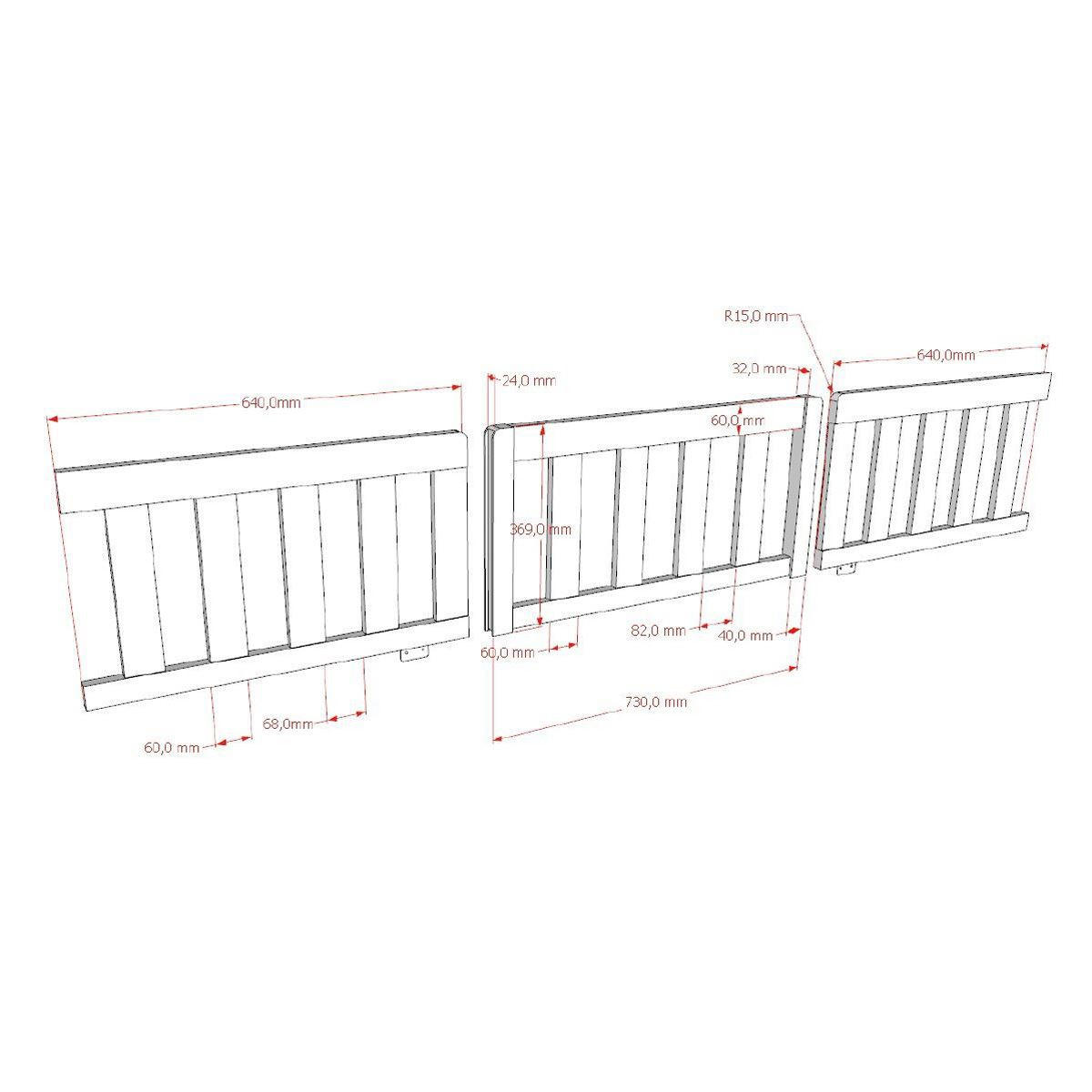 TAGESBETT Kapua 140x200 mit Rausfallschutz Kiefer Massivholz weiß - Weiß, Holz (140/200cm) - 58aufmkessel