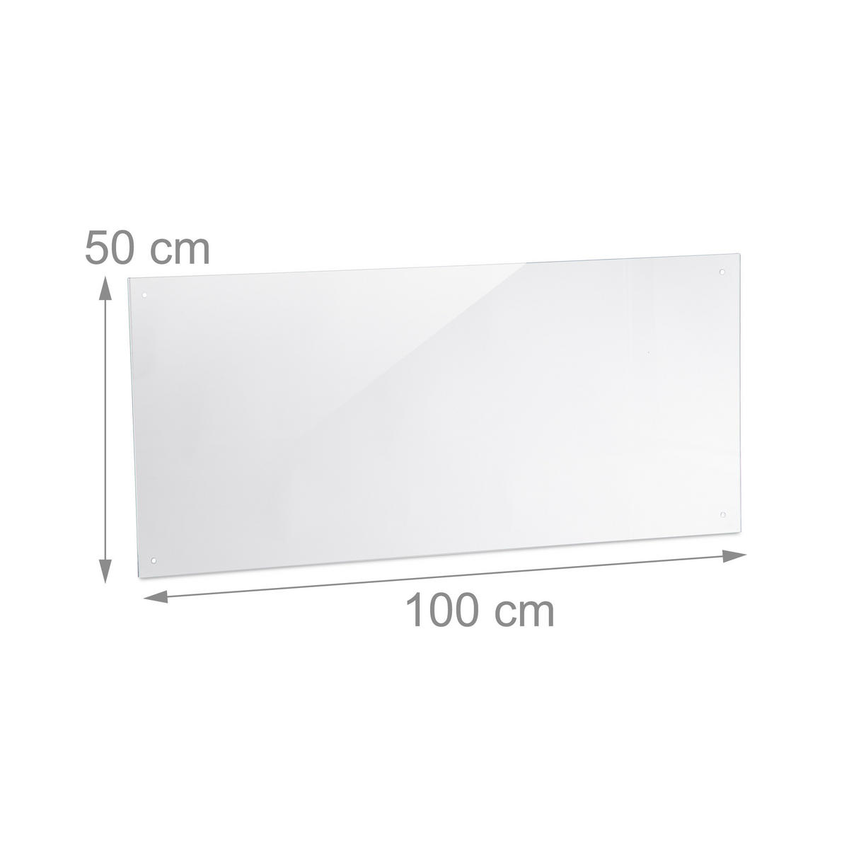 SPRITZSCHUTZ - Transparent, Glas (0.6/100/50cm) - Relaxdays