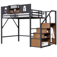 HOCHBETT 140/200 cm Schwarz aus Metall mit Stauraumleiter - Schwarz, Metall (140/200cm) - OKMYHOME
