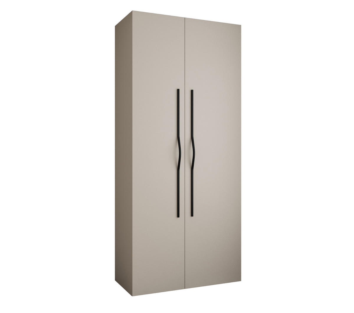 DREHTÜRENSCHRANK 245,5/110/40 2-türig - Kaschmir/Schwarz, Holz/Metall (110/245.5/40cm) - Abiks Möbel