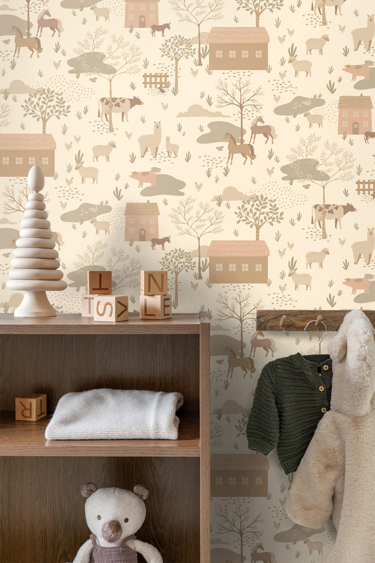 TAPETE Bauernhof 50 x 900 cm - Beige, Papier (50/0.1cm) - ESTAhome