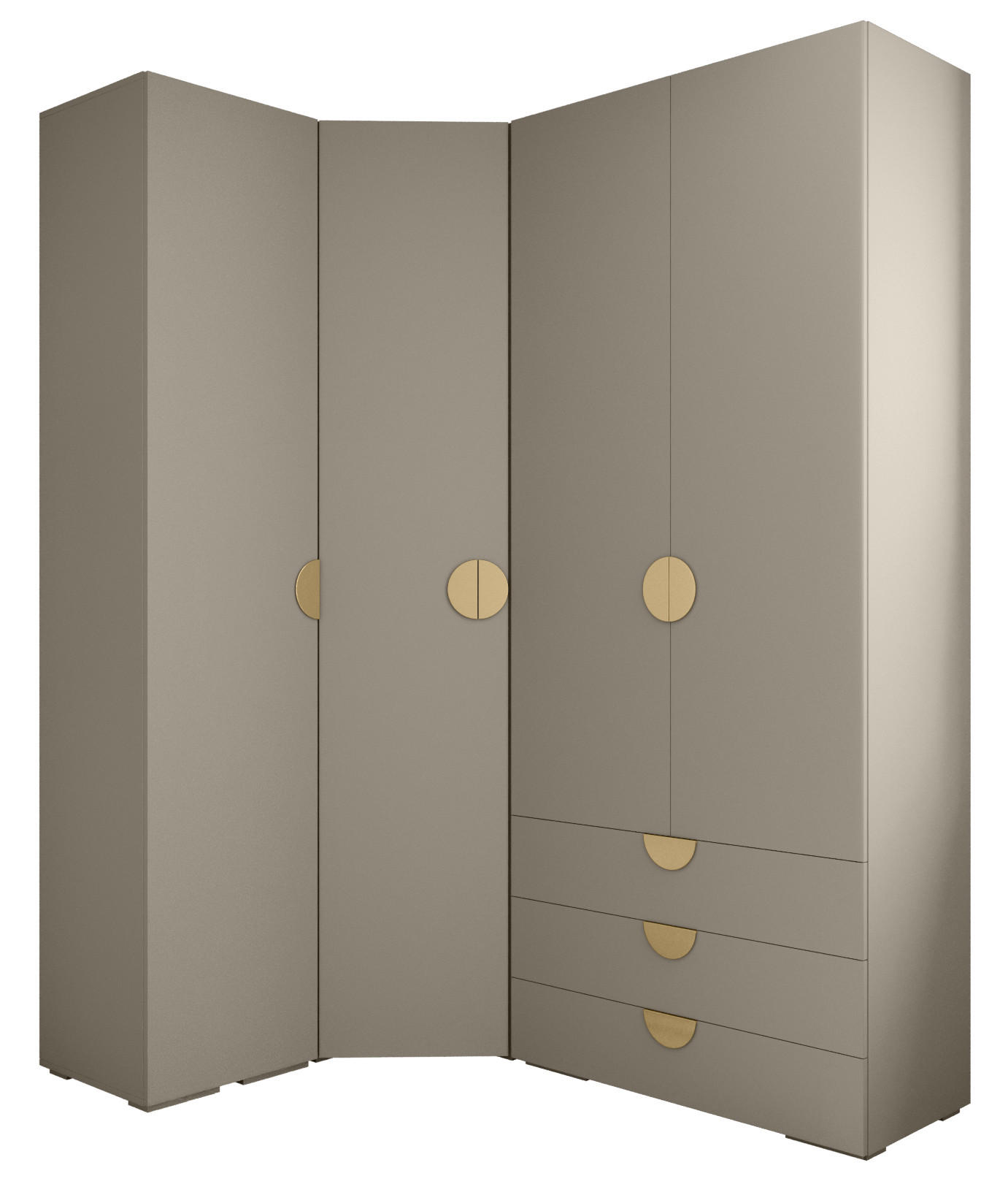 Abiks Möbel Garderoben-Set Kaschmir, Gold 181.7x236.7x47 cm
