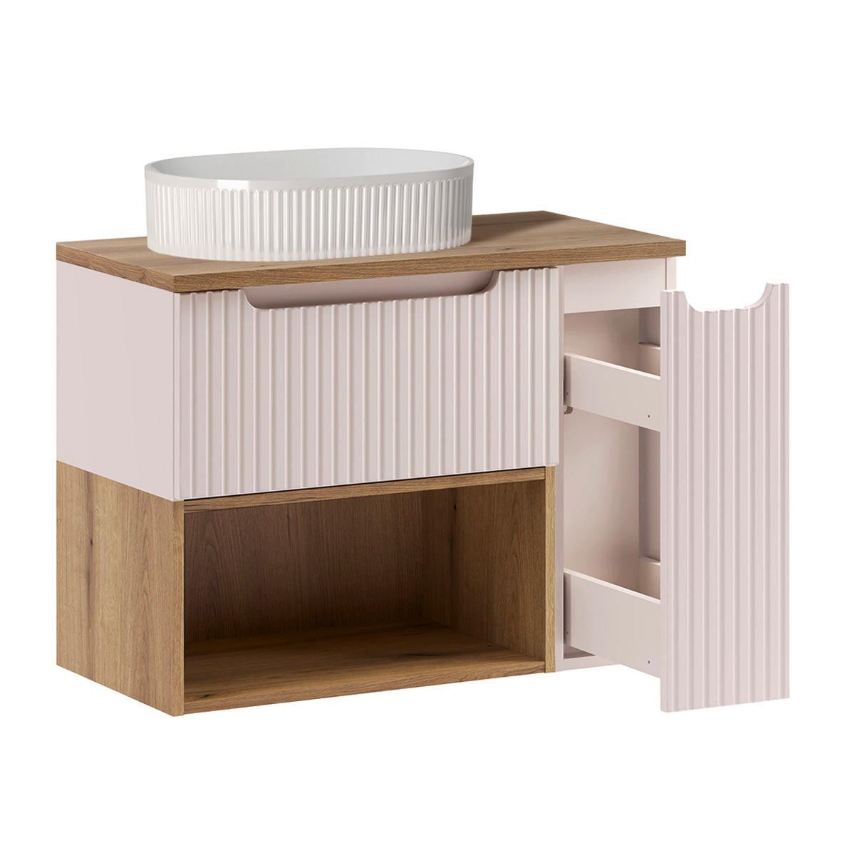 WASCHTISCH 80.4cm Riva Kaschmir - Beige, Holzwerkstoff (80.4/60/40cm) - Petits-meubles