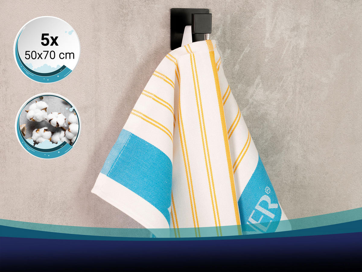 GESCHIRRTÜCHER, 5er-Set, 50x70 cm, 100% Baumwolle, bunt - Multicolor, Textil (50/70cm) - Zollner