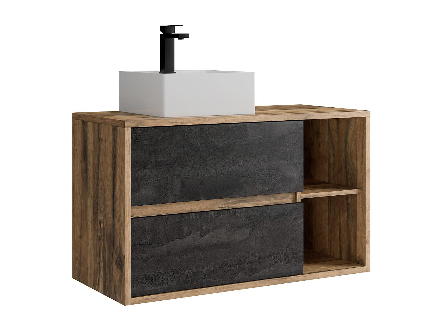 EINZELWASCHTISCH - 100 cm x 45.5 cm - holz - naturfarben hell Tikitiki - Weiß, Holz (100/60/45.5cm) - Vente-Unique