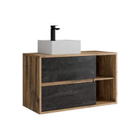 EINZELWASCHTISCH - 100 cm x 45.5 cm - holz - naturfarben hell Tikitiki - Weiß, Holz (100/60/45.5cm) - Vente-Unique