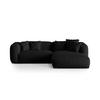 ECKSOFA modular rechts Martina aus strukturiertem Stoff schwarz 2 Sitzplätze - Schwarz, Textil (176/283cm) - Micadoni