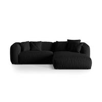 ECKSOFA modular rechts Martina aus strukturiertem Stoff schwarz 2 Sitzplätze - Schwarz, Textil (176/283cm) - Micadoni