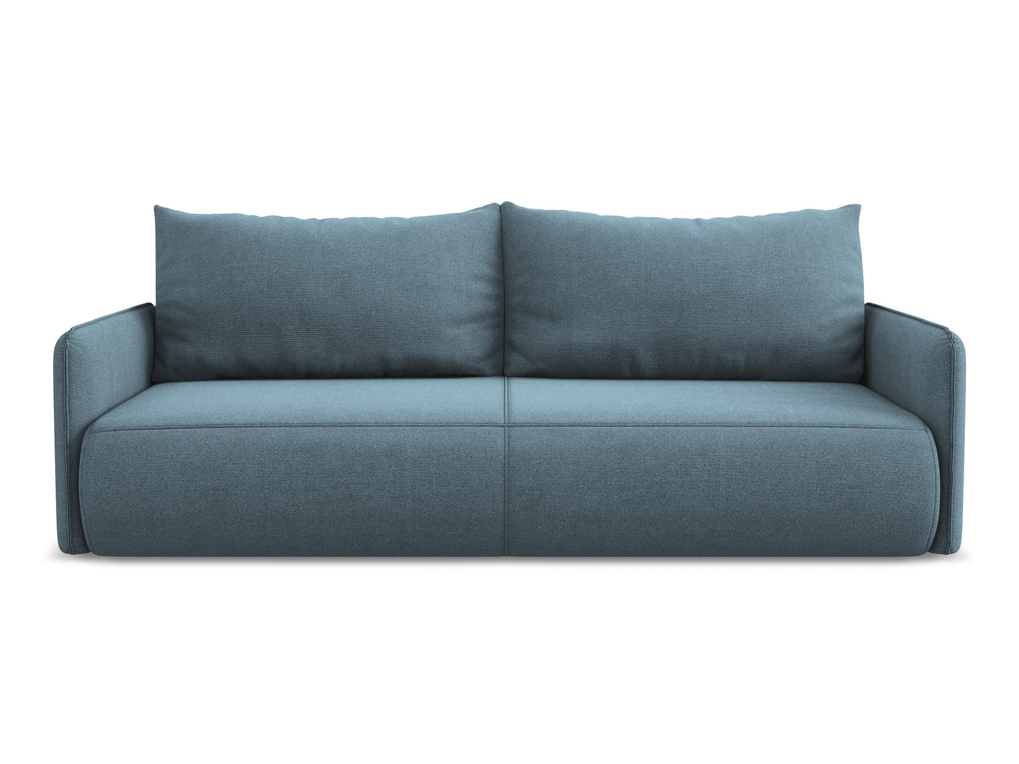 3-SITZER SOFA mit Schlaffunktion Strukturstoff Stoff Blau - Blau/Schwarz, Kunststoff/Textil (216/86/105cm) - Makamii