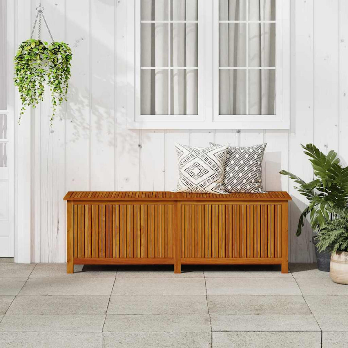 GARTEN-AUFBEWAHRUNGSBOX 175/50/58 Cm Massivholz Akazie - Akaziefarben, Holz (175/58/50cm) - vidaXL