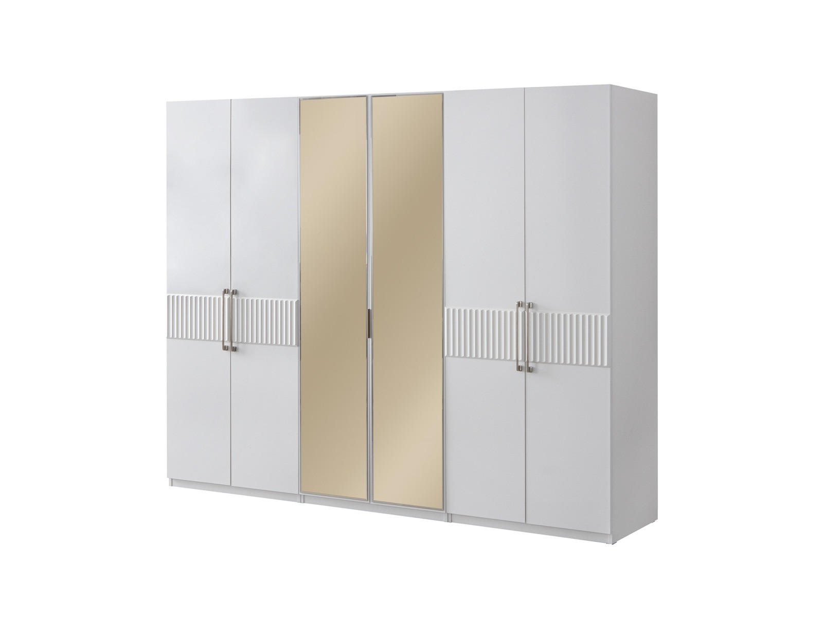 KLEIDERSCHRANK Bronz 6 trg. - Beige, Holzwerkstoff (260/215/60cm)