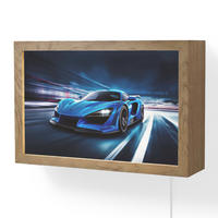 NÁSTĚNNÁ LAMPA Auto - Modrá - Chlapci - Dítě 30x20 cm - modrá, kompozitní dřevo (30/20/8cm) - OnlyWow