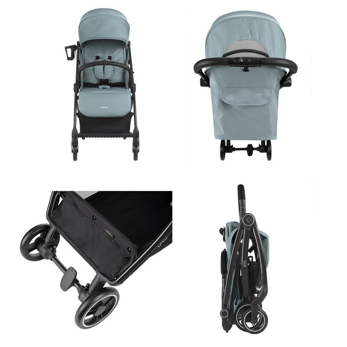 BUGGY Joy dunkelgrün bis 22 kg, Rückenlehne verstellbar, faltbar - Grün, Metall (68/46/105cm) - Kikka boo