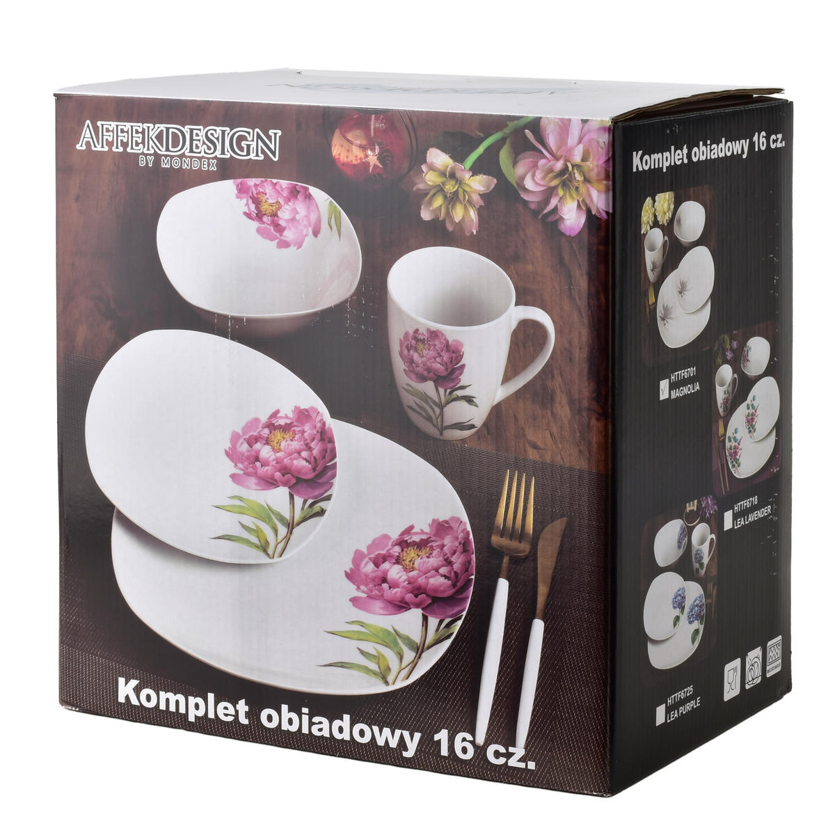 GESCHIRR-SET Lea 16-tlg Rosa 30/30/40cm Porzellan - Rosa, Keramik (30/40/30cm) - Mondex