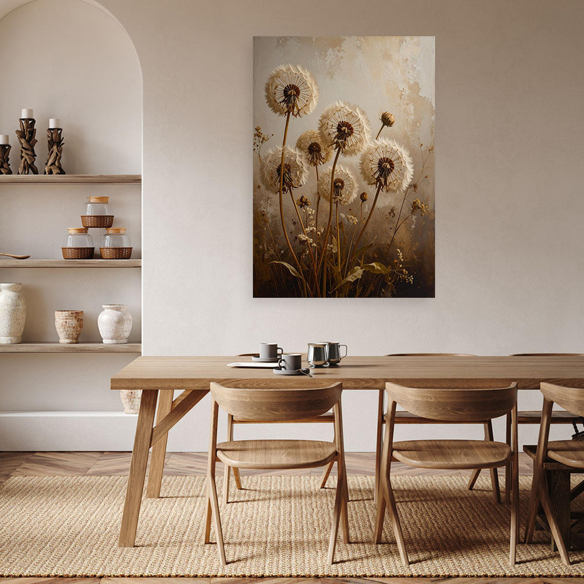 LEINWANDBILD Blumen 80x120cm - Braun, Textil (80/120cm) - Feeby