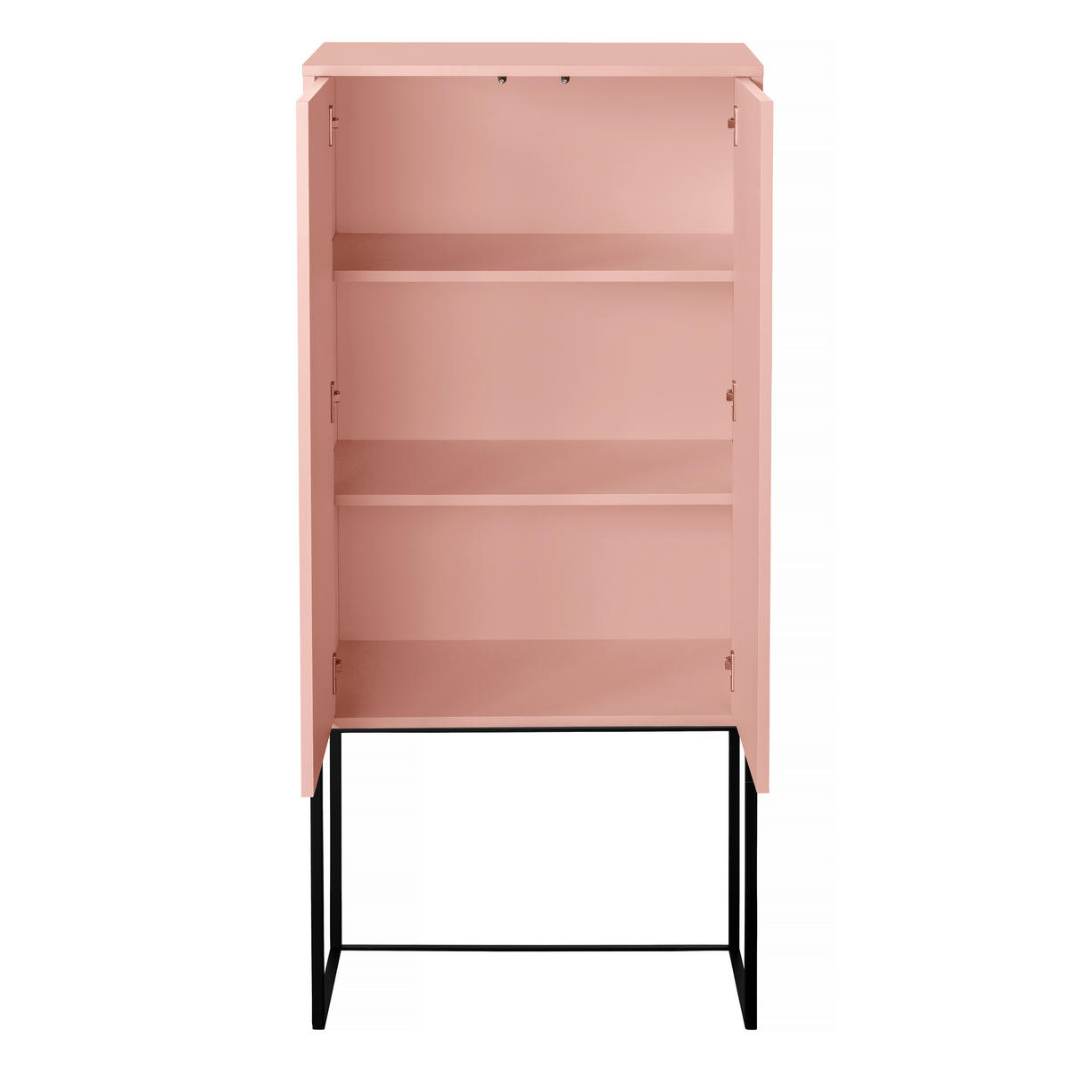 HIGHBOARD 2 Türen aus MDF in Rosa LENNON - Pink, Holzwerkstoff (75/164/30cm) - RNT By Really Nice Things