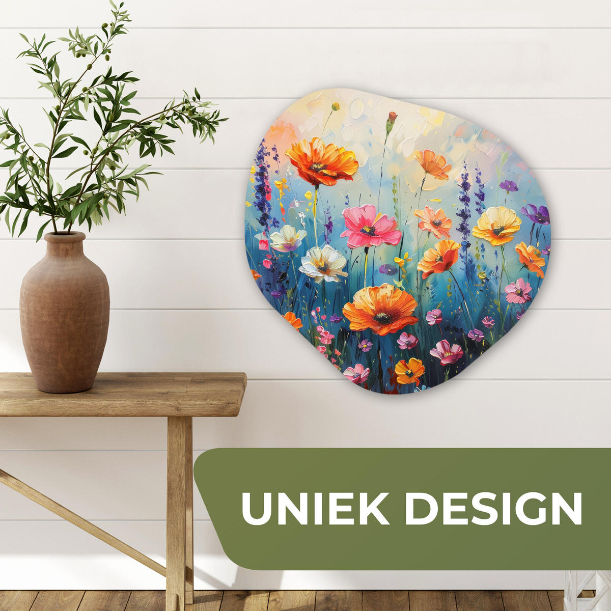 WANDBILD Blumen - Natur - Aquarell - Kunst Wandbild 60x60 cm - Multicolor, Kunststoff (60/60cm) - MuchoWow