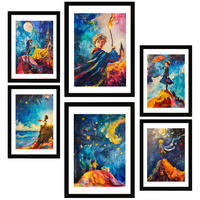 POSTER Set Mit 6 Kinderfilme A3 & A4 Schwarzer Rahmen - Schwarz, Papier (29/3cm) - Nacnic