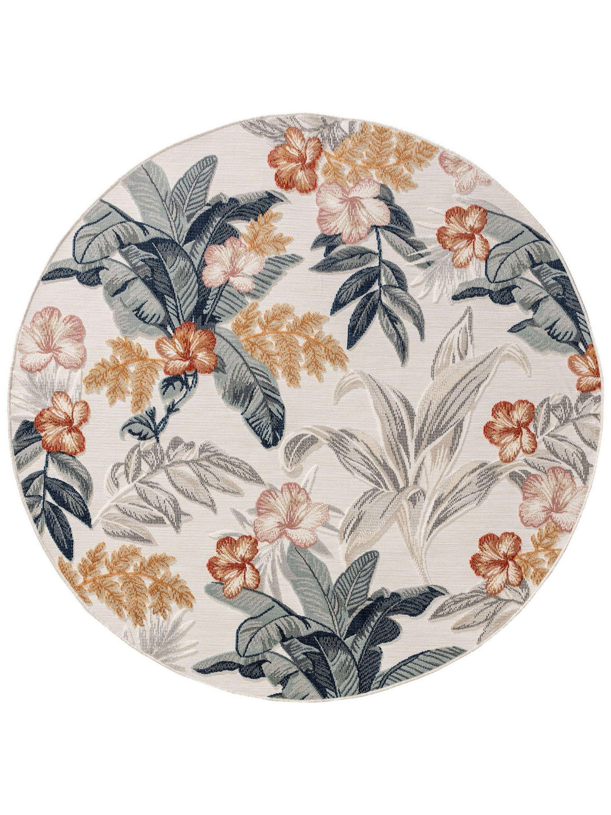 OUTDOORTEPPICH Flora Multicolor ø 320 cm rund - Creme, Kunststoff (320/320cm) - benuta