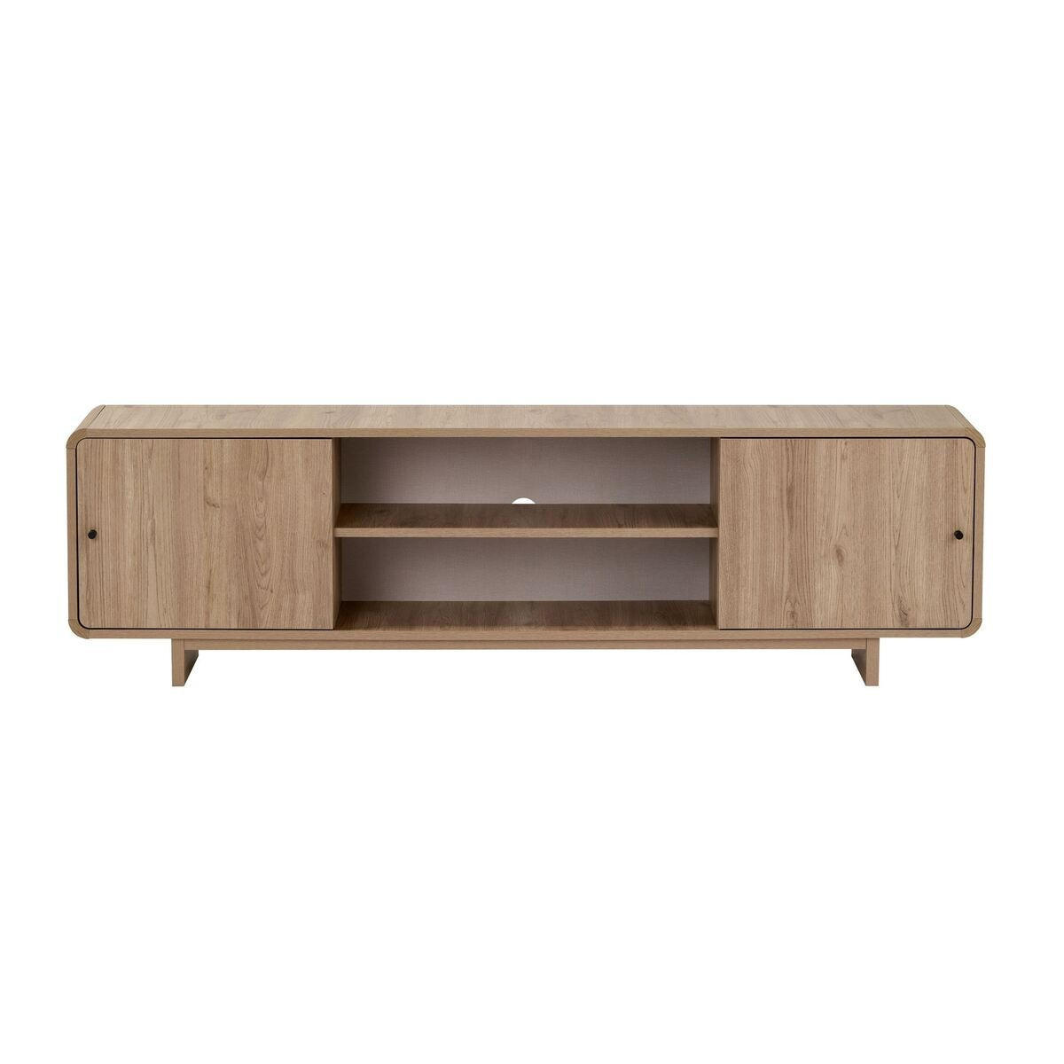 TV-MÖBEL mit 2 Türen, 2 Fächern und abgerundeten Kanten 34/52/180 cm - Eichefarben, Holzwerkstoff (34/52/26cm) - Calicosy