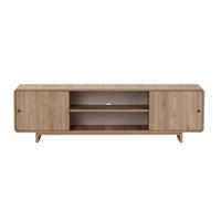 TV-MÖBEL mit 2 Türen, 2 Fächern und abgerundeten Kanten 34/52/180 cm - Eichefarben, Holzwerkstoff (34/52/26cm) - Calicosy
