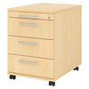 ROLLCONTAINER - 3 Materialschubladen 58/42,8/59 cm in Ahornfarben Relinggriff (Kunststoff) - Ahornfarben, Holzwerkstoff (42.8/59/58cm) - bümö