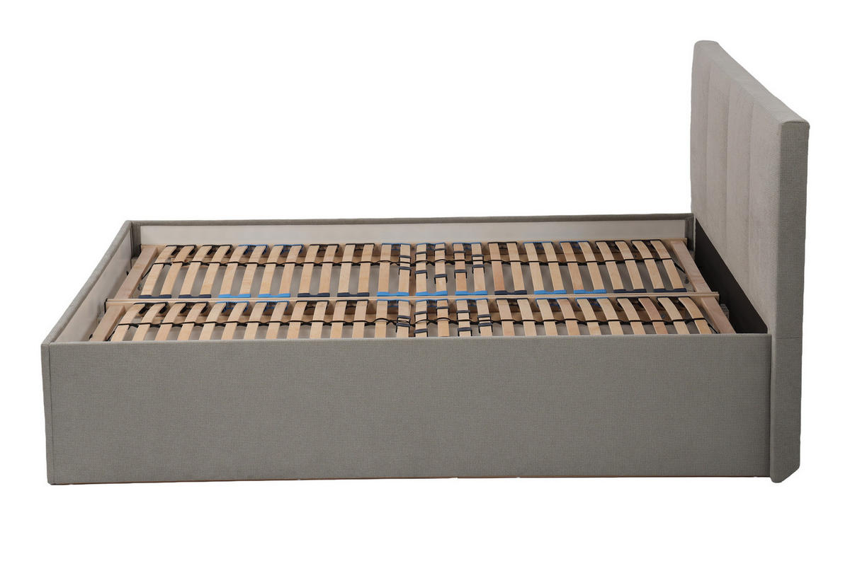 POLSTERBETT Dalas Granitgrau 160 x 200 x 40 cm Stauraum Mit hochwertiger Matratze H3 (bis 120 kg) und Lattenrost - Grau, Holz (160/200cm) - Halmon Schlafkomfort Betten 