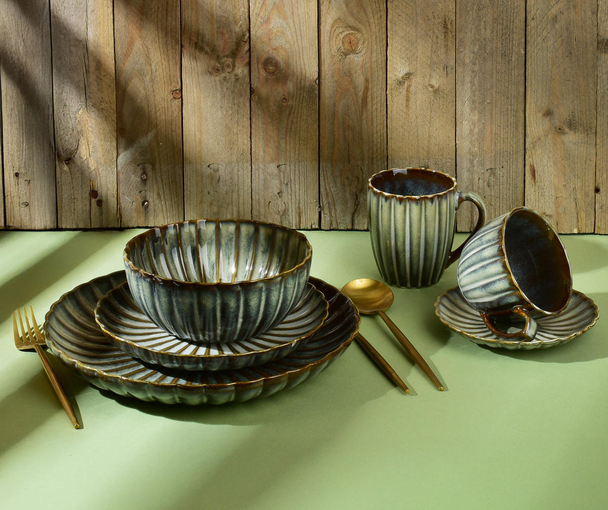 MISKA, porcelán, medová - zelená barva, keramika (17/17/8cm) - Mondex