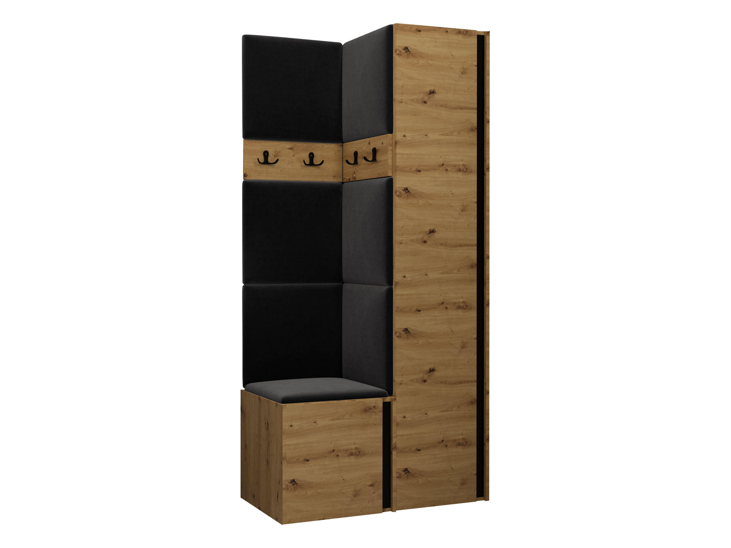 GARDEROBEN-SET Orion XXIV - Anthrazit/Eiche Artisan, Holzwerkstoff/Kunststoff (82/186/46cm) - MIRJAN24