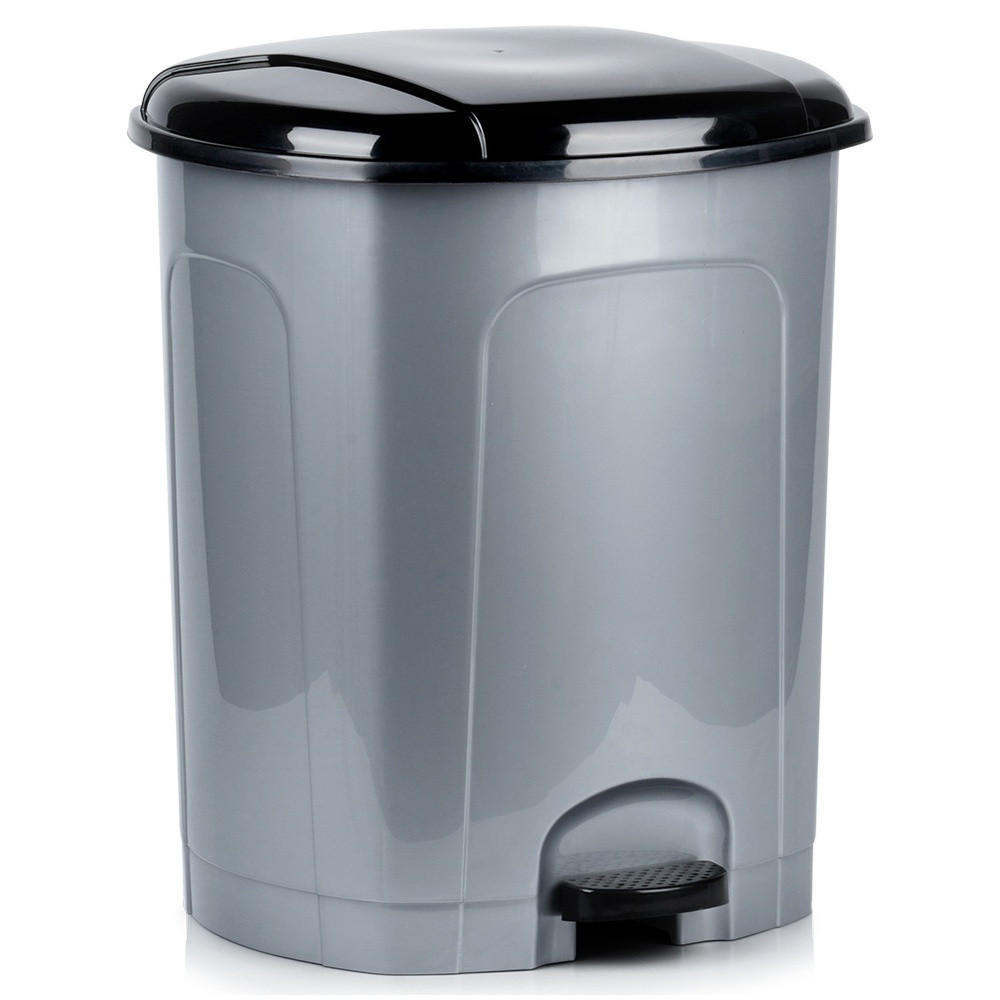 ABFALLEIMER, mit Pedal, Kunststoff, grau, 50 l - Grau, Kunststoff (40/70/40cm) - Orion 