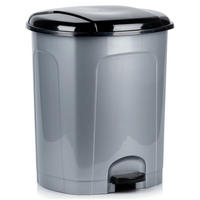 ABFALLEIMER, mit Pedal, Kunststoff, grau, 50 l - Grau, Kunststoff (40/70/40cm) - Orion 