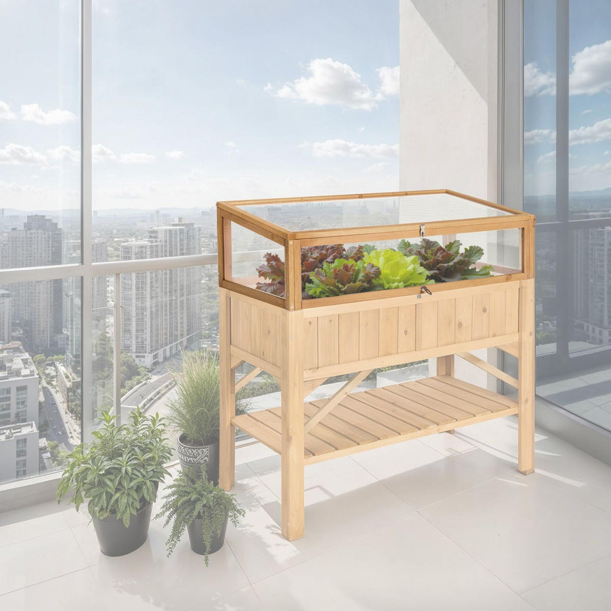 FRÜHBEET Aufsatz, 115 x 53 x 34 cm,braun - Braun, Holz (53/34/115cm) - tectake