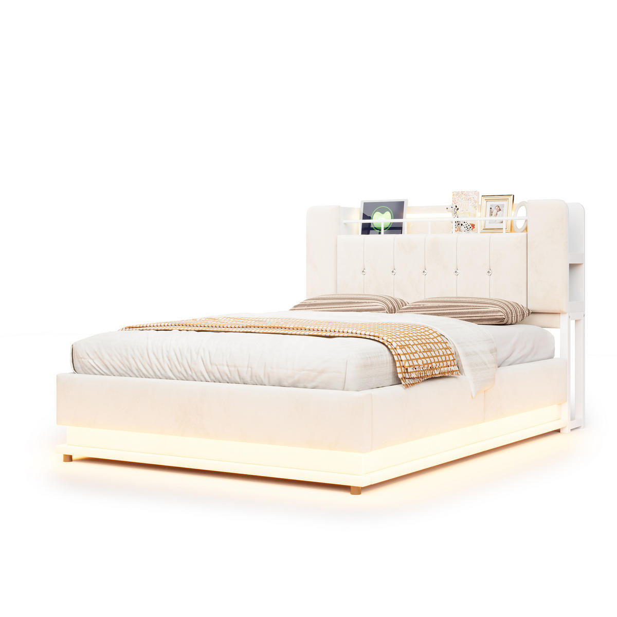 POLSTERBETT 140/200 cm Beige - Beige, Textil